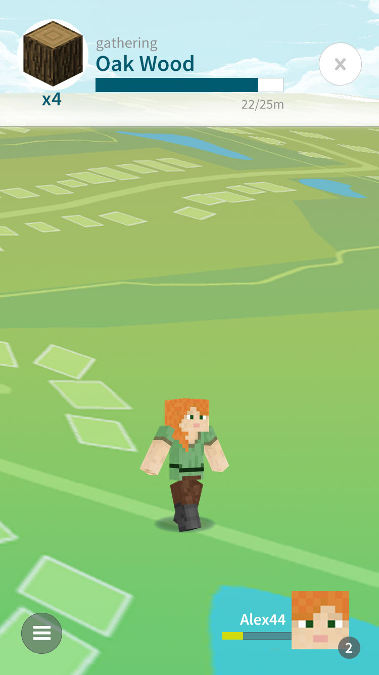 character on game map